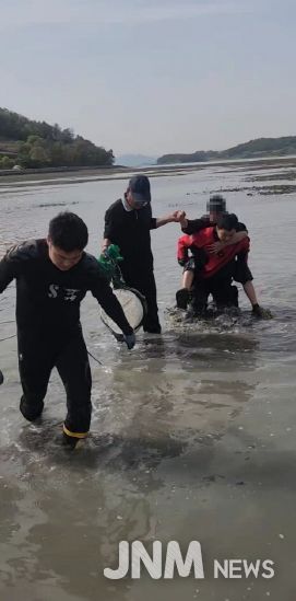여수소방서 119구조대, 갯벌 고립사고 안전 구조