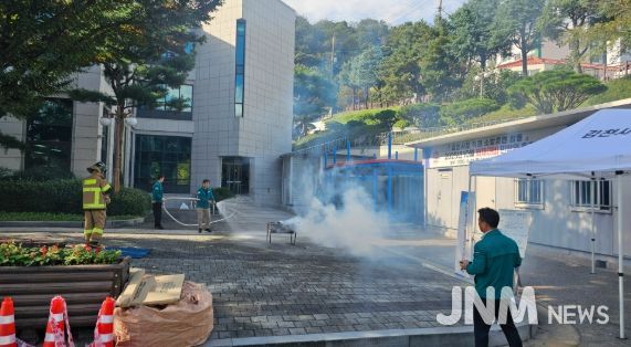 김천시청, 직원 소방 합동훈련 실시
