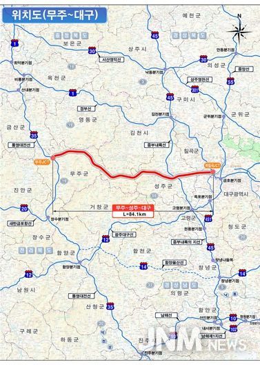 무주-대구 고속도로 위치도