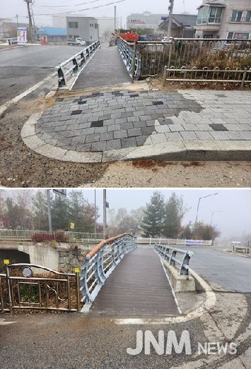 평창군, 진부면 면외동천(면외동 2교) 인도교 설치 공사 완료