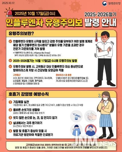 인플루엔자 예방 수칙 홍보 포스터