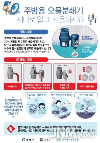 광양시, 불법 주방용 오물분쇄기 판매·사용 집중단속 실시
