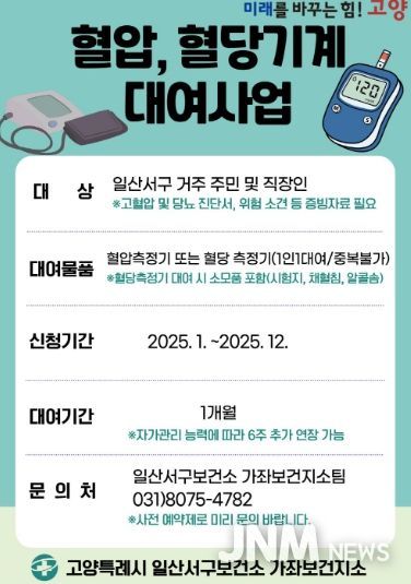 ‘혈압·혈당계 대여사업’ 안내문