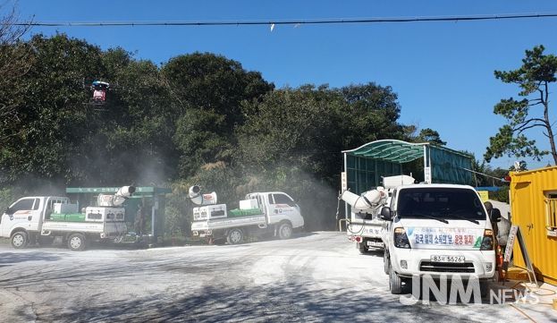 나주시가 아프리카돼지열병 추가 확산 방지를 위해 집중 소독을 실시하고 있다.