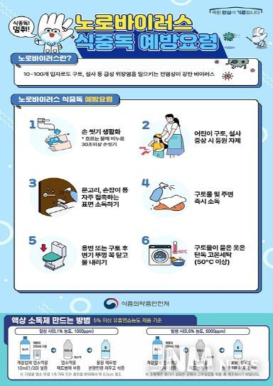 노로바이러스 식중독 예방요령 포스터