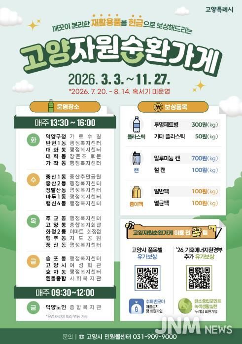 고양시 주교동, ‘2026년 고양 자원순환가게’ 3월 운영 시작